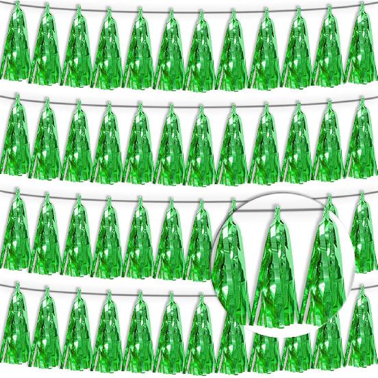 4P Lake Blue Purple-Hot Pink Tassel Banner Garland Metallic Foil Fringe Banner Tel Tassels Streamer Banner Backdrop for Parade Floats,Graduation