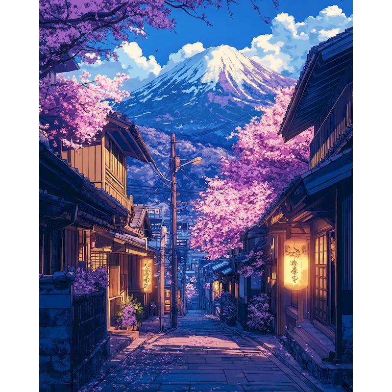 CHENISTORY Diy Paint By Numbers For Adults Kits Acrylic Paint Purple Landscape On Canvas Numbers Painting For Home Decors
