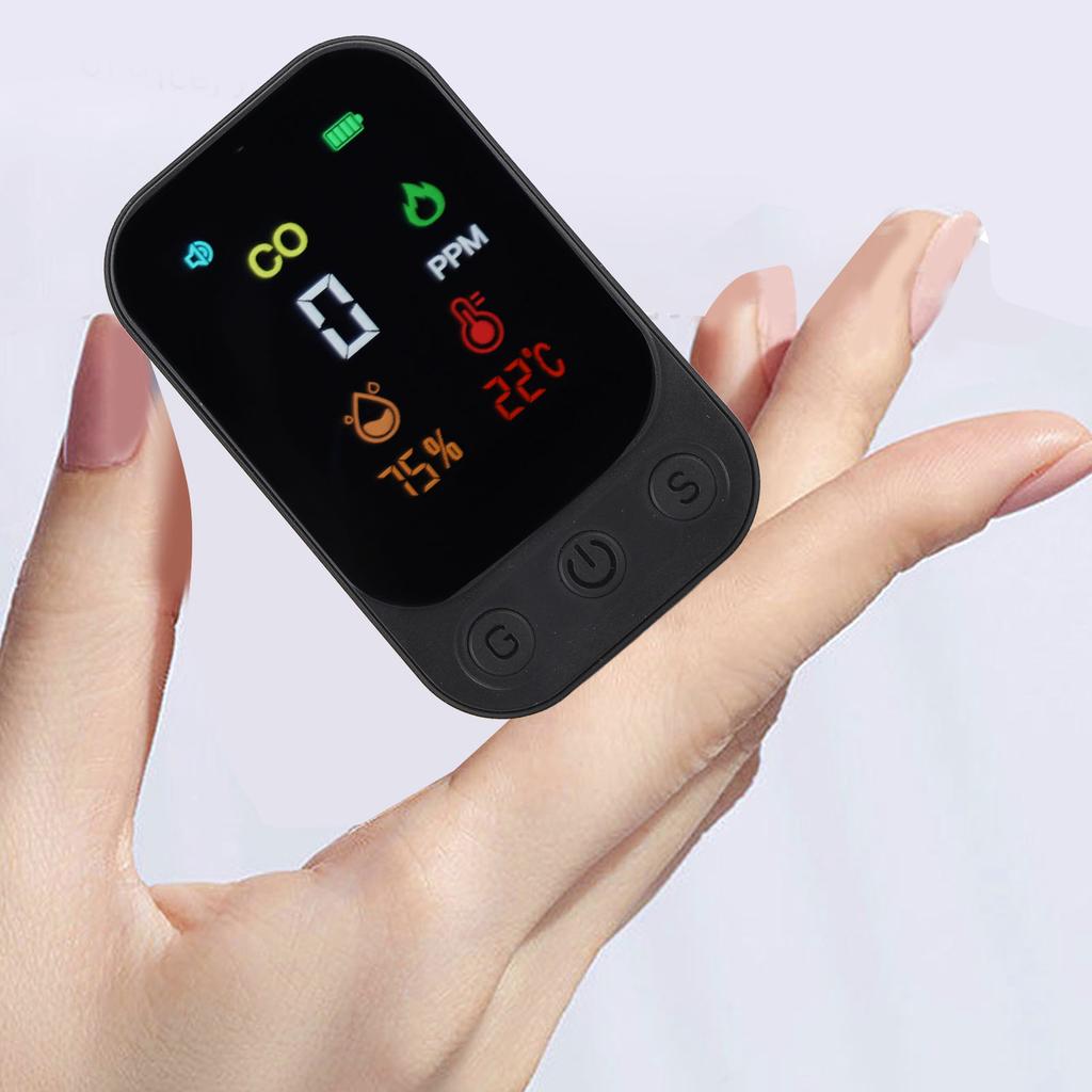 CO Detector Multifunctional Portable Temperature Humidity CO Tester for Travel Tent Picnic 5V