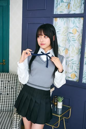 Clearstone Ulzzang Sailor Cosplay Halloween Knit Vest, Women's, Gray X Black