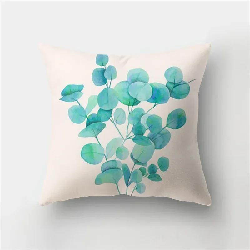 Bank Huisdecoratie Dieren Kussensloop Natuurlijke Bladeren Bloemenlandschap Kussenhoes Kort Pluche