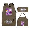 Animation Cartoon With Peripheral Printing Children'S Spine Backpack Set, Primary And Secondary School Student Leisure Schoolbag