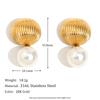 MamacitaSlay Elegant Vertical Hot Balloon Texture Imitation Pearl Drop Earrings Stainless Steel Women's Jewelry Gifts for Women