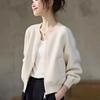 Women S Beige Flight Jacket Loose Baseball Style Short Coat