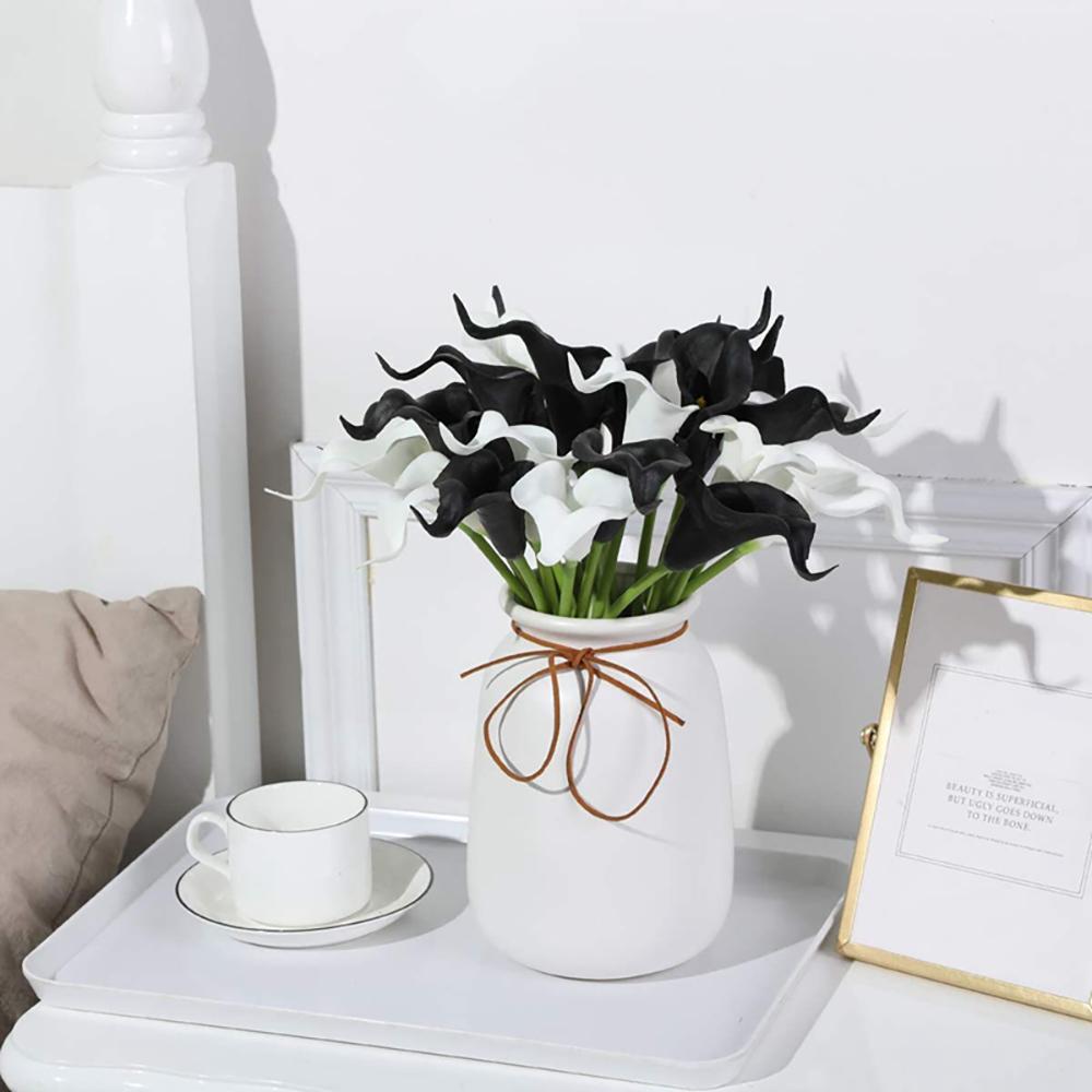 10PCS Real Touch Calla Lily Artificial Flowers Bridal Bouquets Home Office Wedding Party Decoration