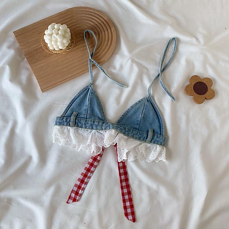 Летний джинсовый комплект на подтяжках — фото 9