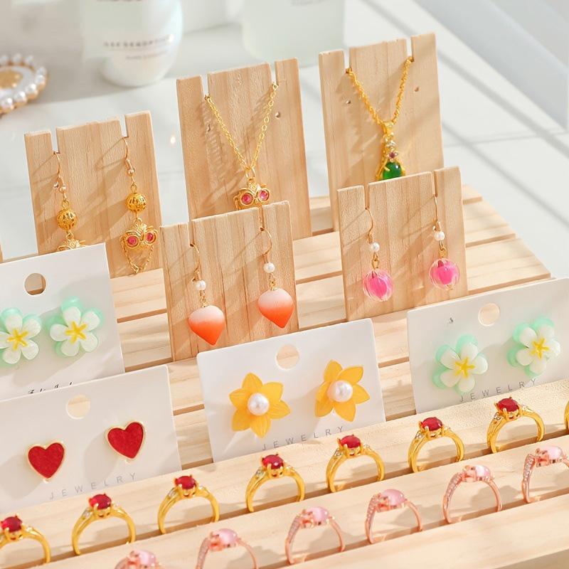 Massivholz Kartensteckplatz Ring-Displayplatte Halskette Ohrringe Schmuck-Displayständer Schmuckaufbewahrung Display-Requisiten