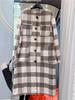 2023 Women's Retro Plaid Double-Sided Cashmere Wool Coat, Mid-Length Loose Fit for Autumn/Winter