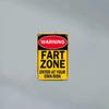 Waterproof Fart Zone Warning Sign Retro Metal Wall Art for Home Bathroom Decor
