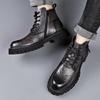 Autumn and Winter Boots Men's British Style Versatile High Top Leather Shoes Workwear Snow Leather Boots Men's Short Boots