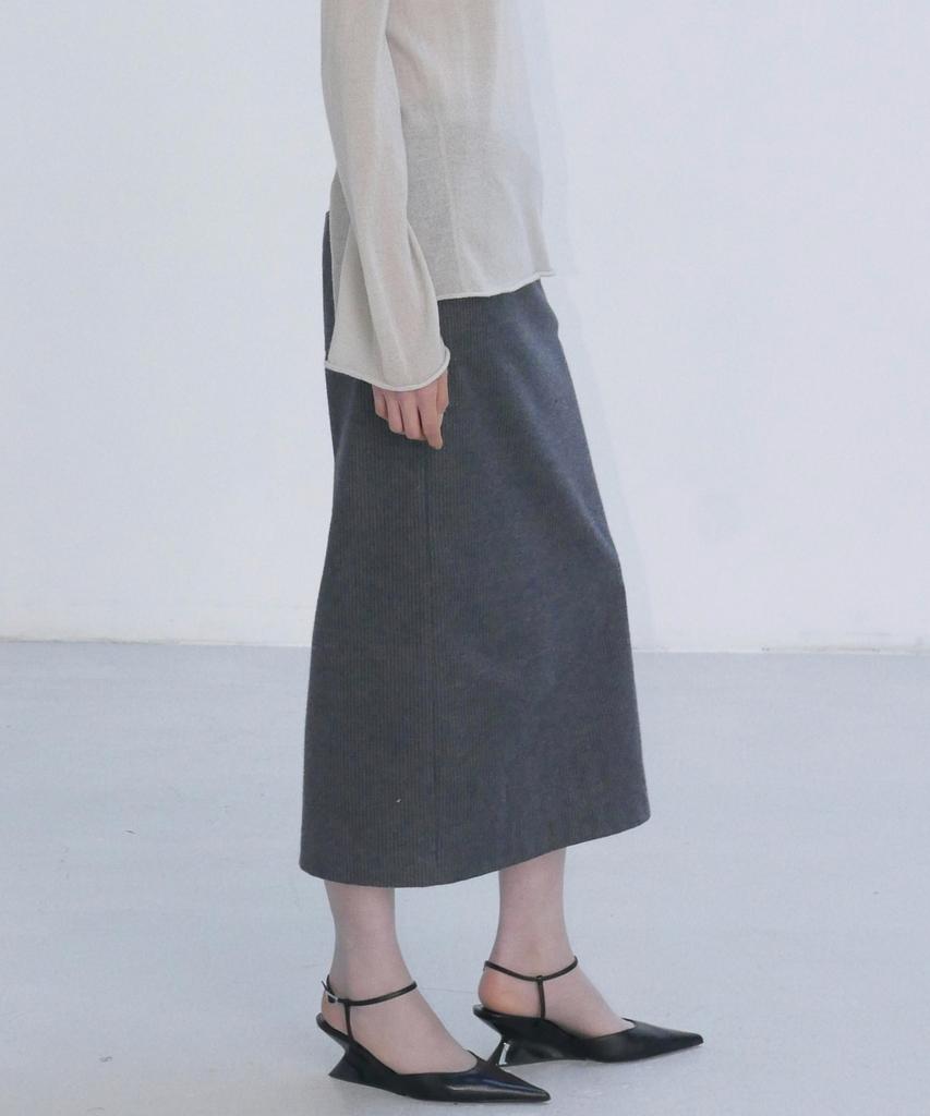 Enor Flannel Stripe Strap Skirt - Gray