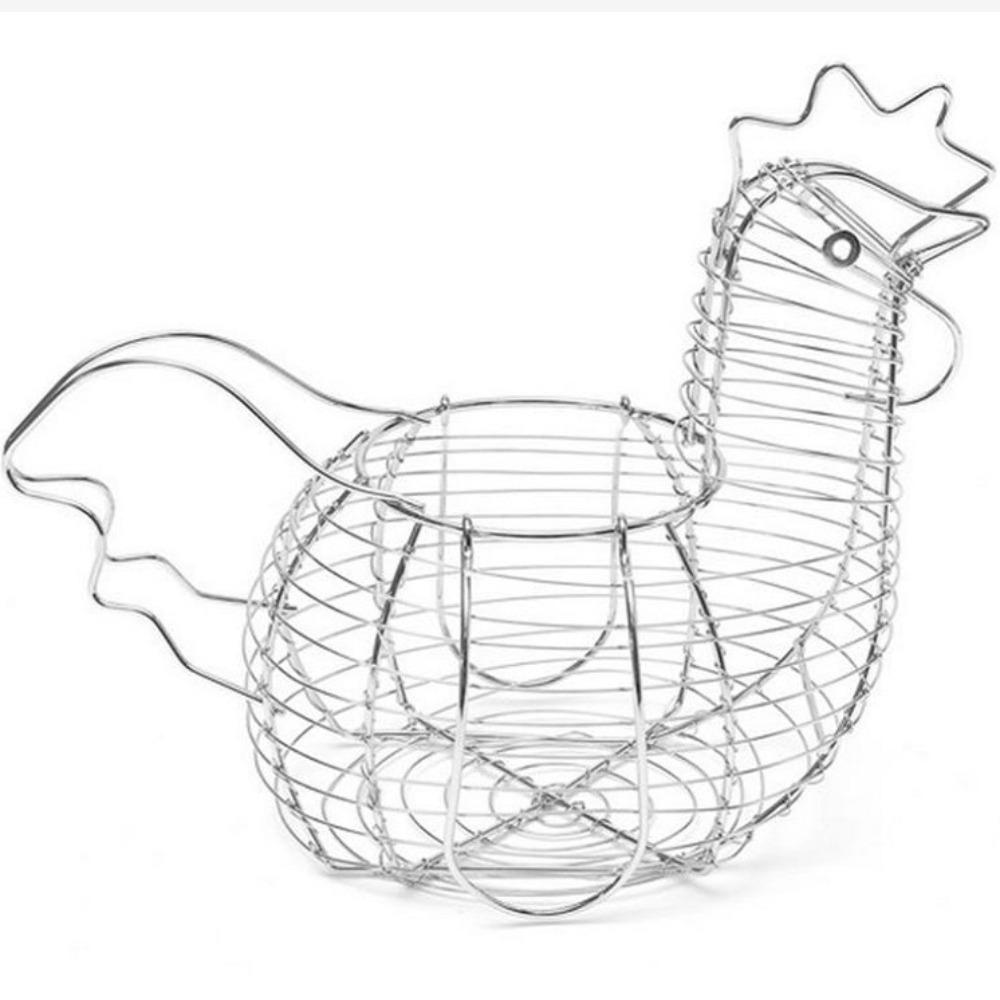 

Iron Art Egg Collection Storage Holder Silver Eggs Organizer Rack Basket Homewares срібний