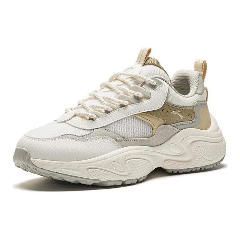 Anta Stars Cushioning Wear-Resistant Low-Top Casual Shoes Men's White Gray Yellow Sneakers 912428837-2