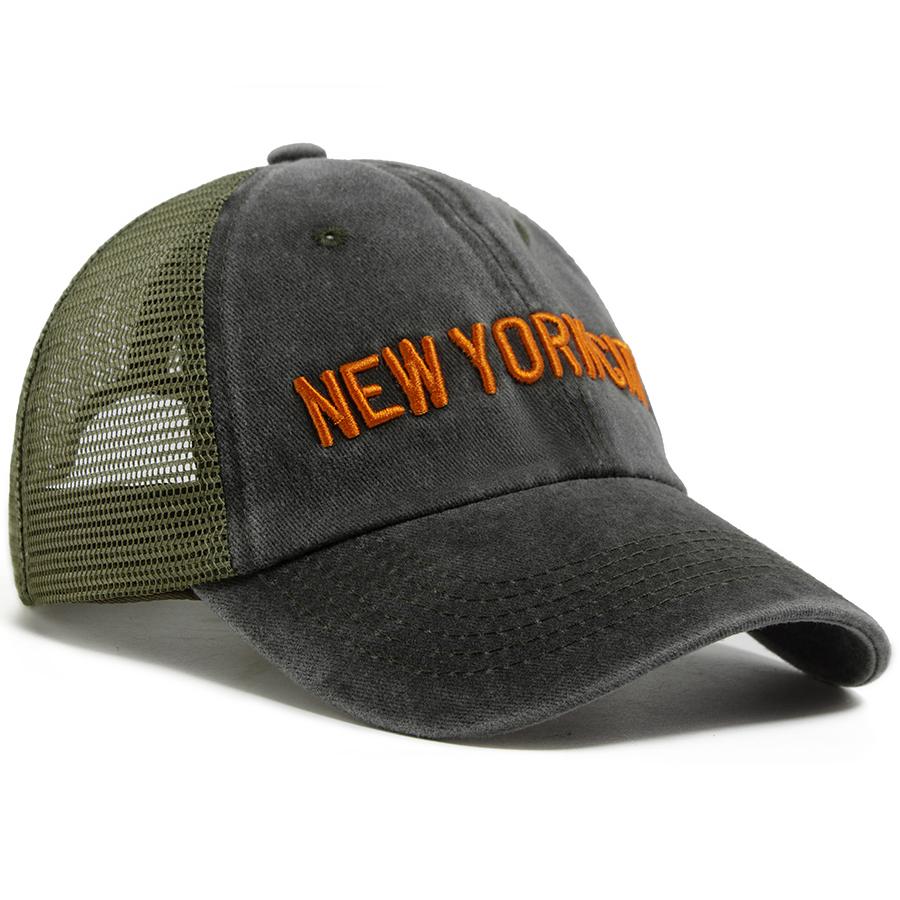 NEW YORK Letter Baseball Cap Men Summer Mesh Caps Women's Snapback Side Vintage Side Embroidery Hip Hop Trucker Hat Unisex