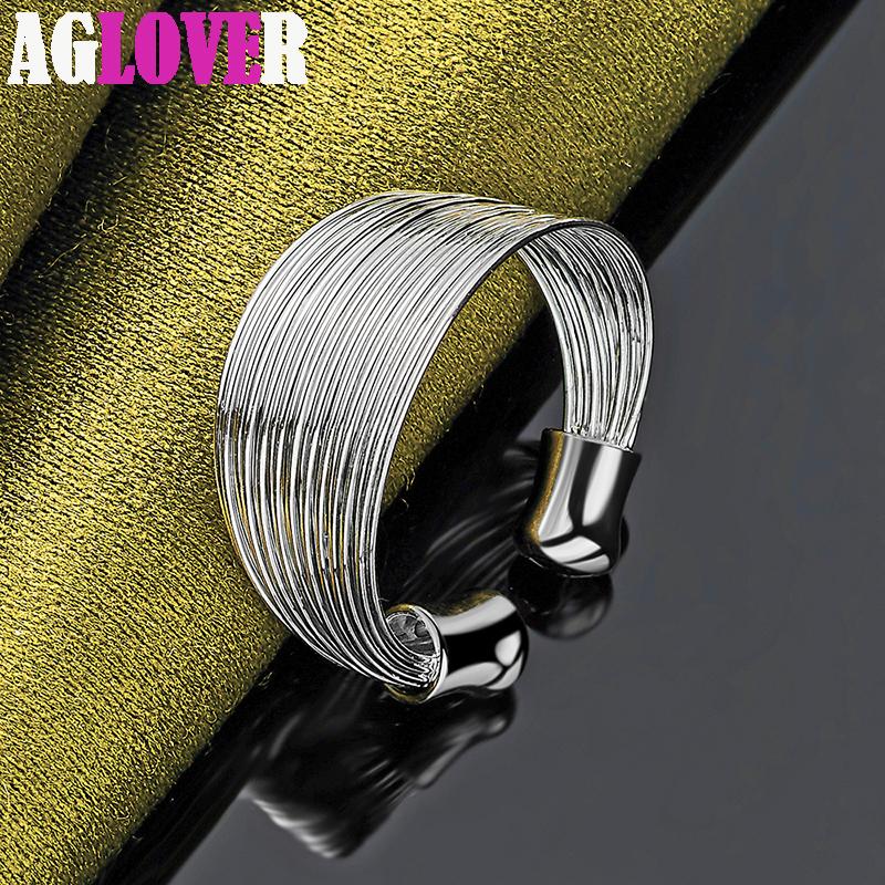 Offener mehrzeiliger Ringschmuck aus 925er Sterlingsilber