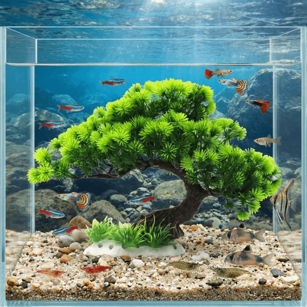 Plastic Simulation Aquatic Plant Natural Look Lifelike Tree Aquarium Landscape Decor Artificial Welcome Pine Realistic Pine Tree