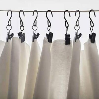 50 Pcs Curtain Hook Clips S-shape Reusable Stainless Hanging Anti-slip Hold Curtain Great Load Bearing Art Craft Display Hooks Camping Stuffs