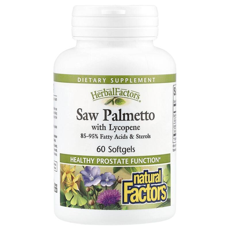HerbalFactors®, Saw Palmetto with Lycopene, 60 Softgels