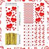 Zonon 200 Pcs Valentine's Day Cellophane Bags 4 Assorted Styles Valentines Treat Bags Cellophane Bags Valentines Candy Bags with 200 Pieces Twist
