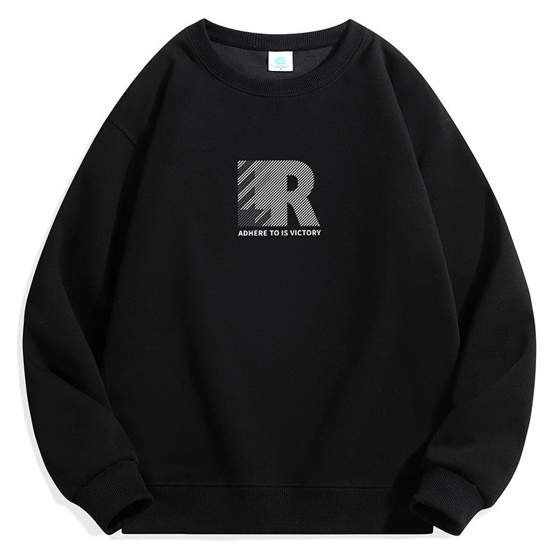 Men's Crew Neck Sweater New Cotton Composite Versatile Long-sleeved Top Sweater Jacket