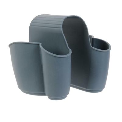 Double Sponge Holder For Sink, Gray With Holes