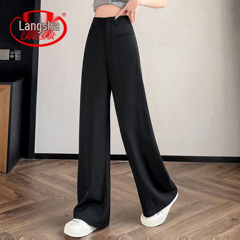LangSha Women s High-Waist Wide-Leg Trousers 2XL