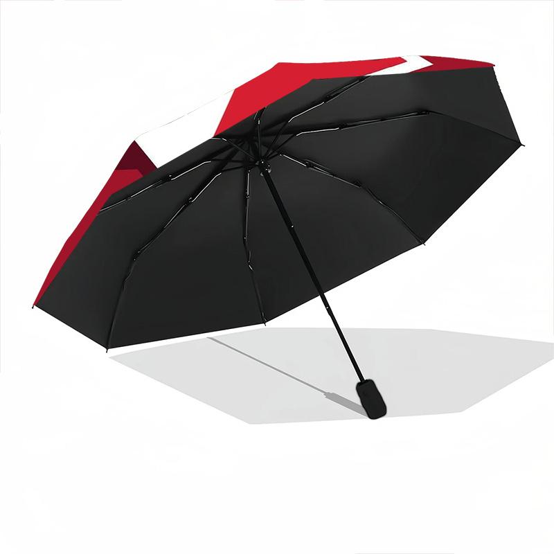 1 Stück Flaggen-Regenschirm Tragbarer Faltregenschirm Eisenrahmen Lochknochenstruktur Outdoor Heim-Regenschirm