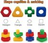 20Pcs Nut Shape Screw Building Blocks Match Puzzle Toys For Children Infant Montessori Shape Color Recognize Educational Toys
