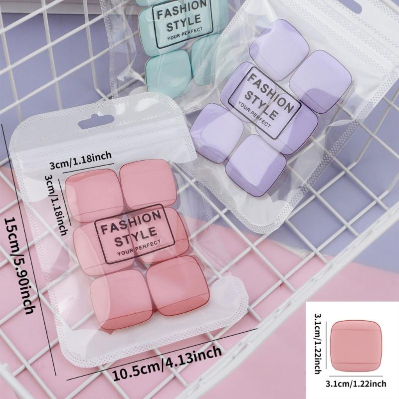 6 Pieces Mini Finger Powder Puff Sponges Face Cosmetic Accesories For Blending And Concealer Square Makeup Tool