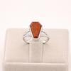 Handmade Sterling Silver Brown Goldstone Coffin Ring, Gothic Gemstone Ring, Prong Set Statement Jewelry, Gift for Her