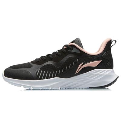 Li Ning Casual Shock Absorbing Reflective Wear Resistant Non Slip Low Top Running Shoes Women Sneakers Gray Black ARSR046-3