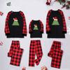 European & American Christmas Plaid Pajama Set: Long-Sleeve, Long Pants, Parent-Child Homewear.
