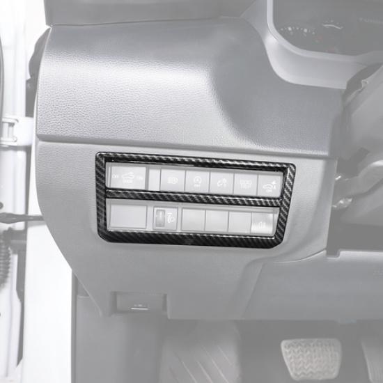 Carbon Fiber Style Headlight Switch Frame Cover Trim For Toyota Tundra -2025
