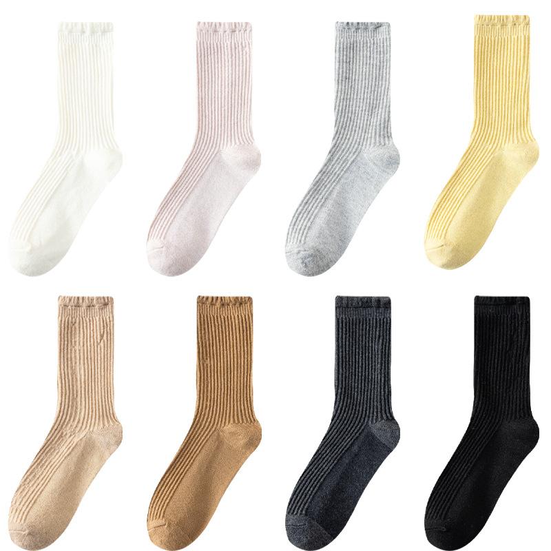 Female Autumn and Winter Warm Wooden Ear Lace In The Tube Pile Socks