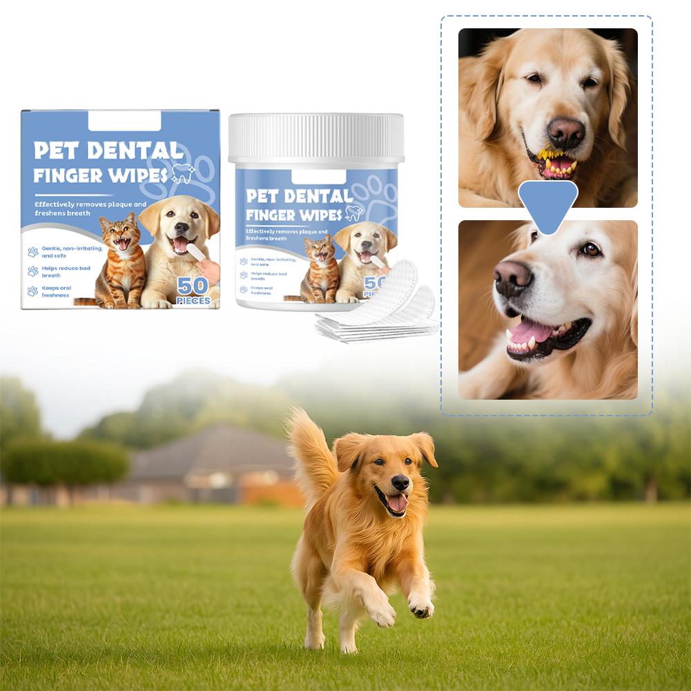 Pet Teeth Cleaning Finger Wipes Disposable Gentle Teeth Cleaning Pads Cleaning Bad Breath Remover Wipes For Outdoors