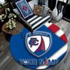 Custom Name Chesterfield F.C Round Area Rug,Carpet Rug for Living Room Bedroom Sofa Playroom Decor,Non-slip Floor Mat