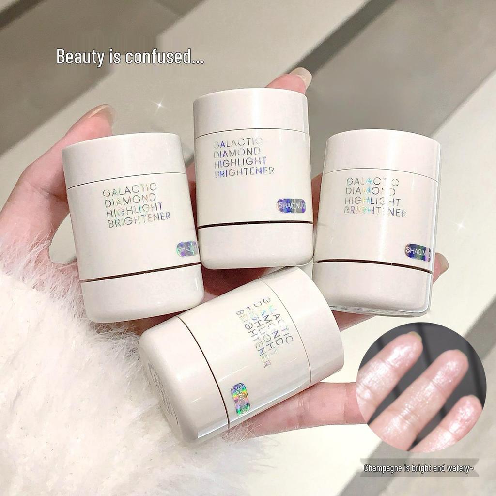 SHAQINUO Galaxy Diamond Highlighter: Liquid Pearl Shimmer for Face, Nose Bridge & Clavicle.