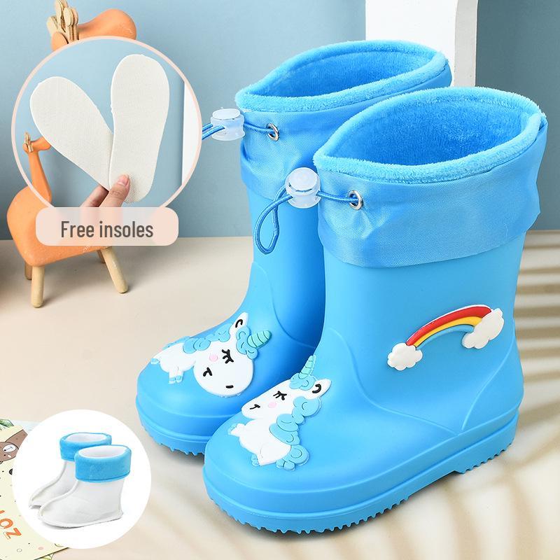 Cartoon Kids' Waterproof Non-Slip Rubber Rain Boots for Toddlers & Children
