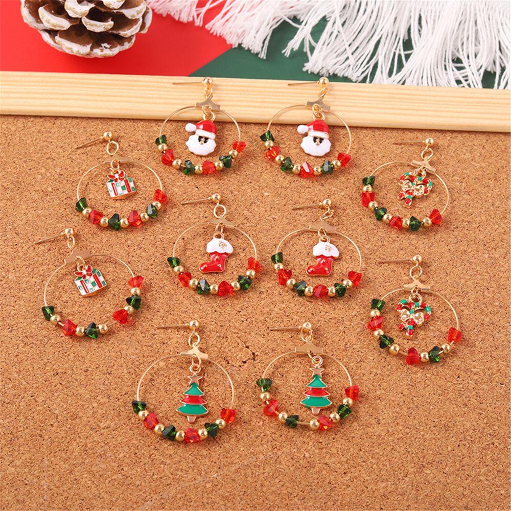 

Bell Party Jewelry Xmas Tree Dangle Earrings Christmas Earrings Hoop Earrings Circle Round Earrings