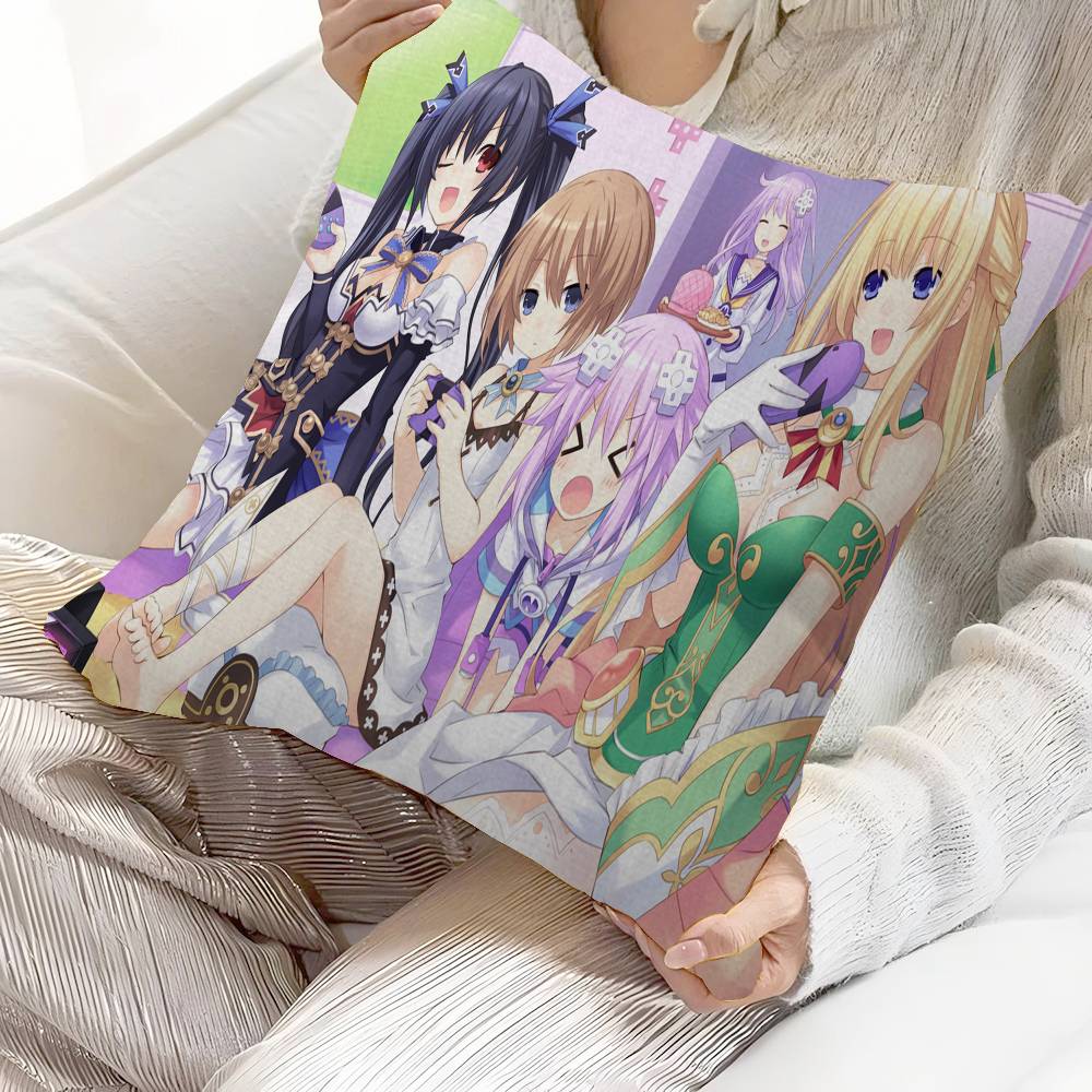 Anime Hyperdimension Neptunia Cushion Cover Pillowcase Upholstery Sofa Throw Pillow Home Decor Pillowcas