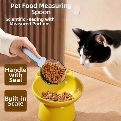 Large Capacity Pet Food Spoon Multi-functional Cat Food Measuring Spoon Food Bag Clip Travel