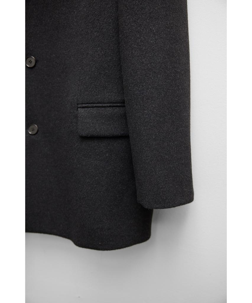 Youth Heavy Wool Half Coat - Charcoal Gray