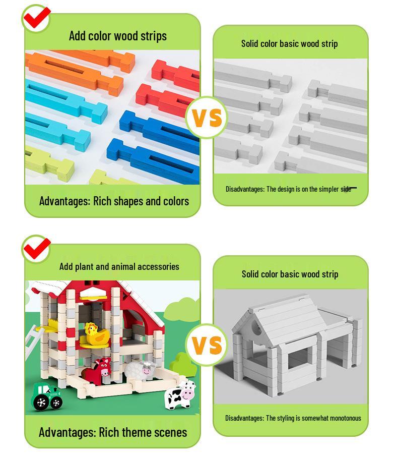 Luban Wooden Mortise and Tenon Building Blocks for Children's Early Learning and Development