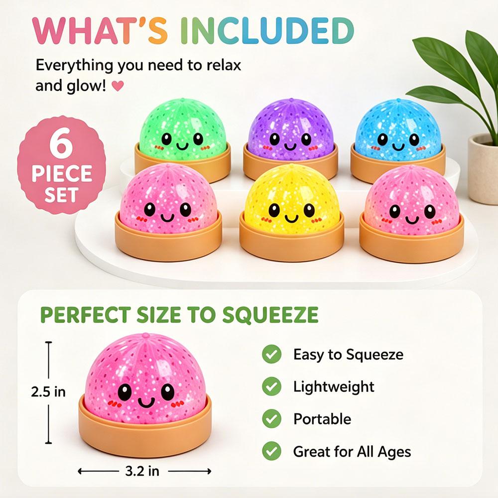 Gaismas Pelmeņu Squishy, Spīd Tumsā, Lēni