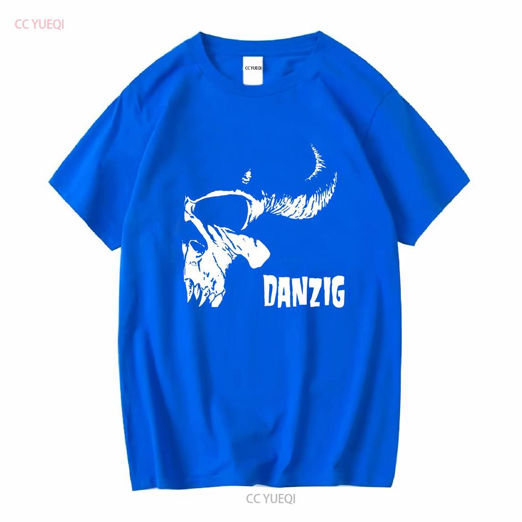 DANZIG Totenkopf T-Shirt Hardrock Blues Rock Metal Punk 80er Crust Lang- oder Kurzarm Vintage Gewaschenes Oberteil für den Alltag