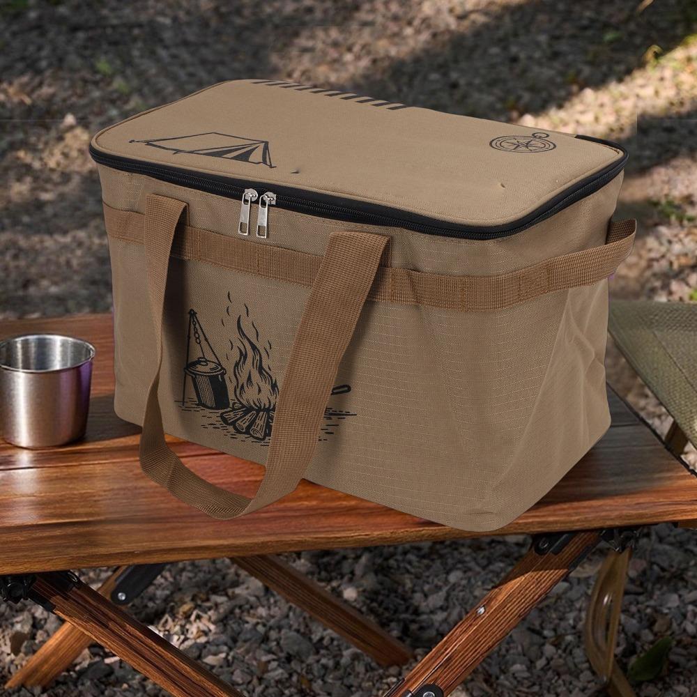 Waterproof Camping Storage Bag 600D Oxford Fabric Picnic Organizer Bag Cookware Organizer Bag BBQ
