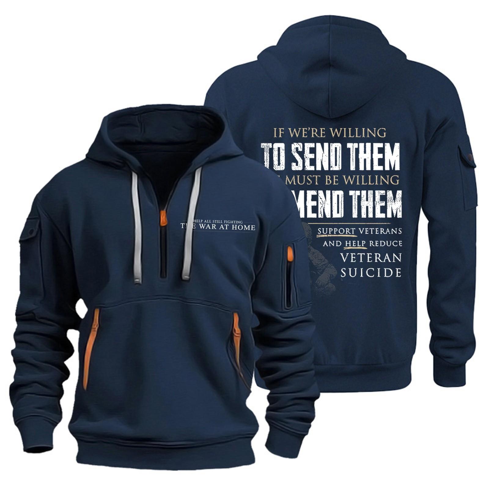 

Мужская толстовка с капюшоном с принтом, кардиган на молнии с карманом на рукаве, мужская спортивная повседневная толстовка большого размера XXL тёмно-синий