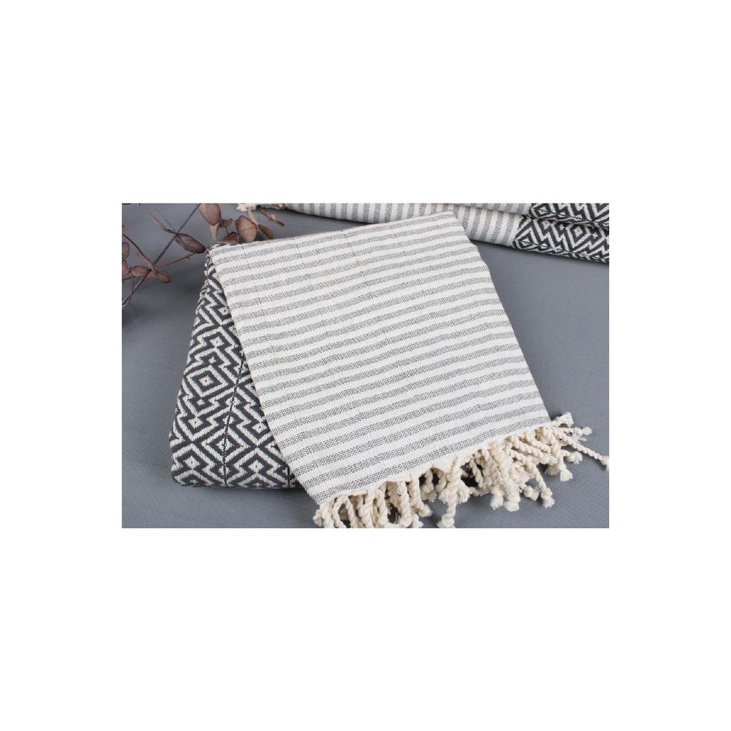 Peshtemal Black 95x190 Cm Cotton Beach Peshtemal Beach Towel