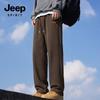 JEEP SPIRIT Men's Loose Fit Knitted Wide-Leg Casual Pants