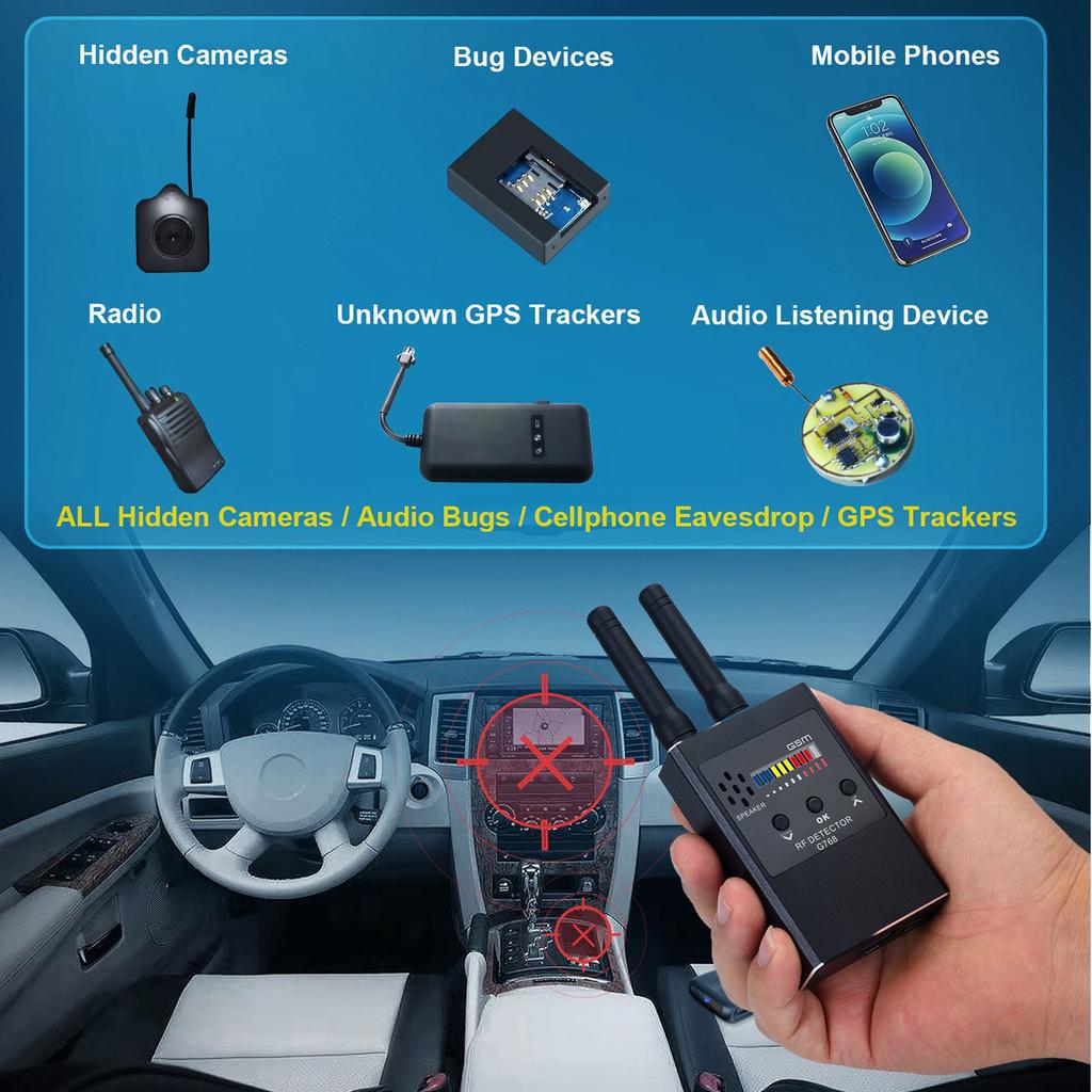 Bug Detector Camera Detector Camera Detector Anti Positioning Multiple Detection Modes Portable Sensitive GPS Detector for Hotel